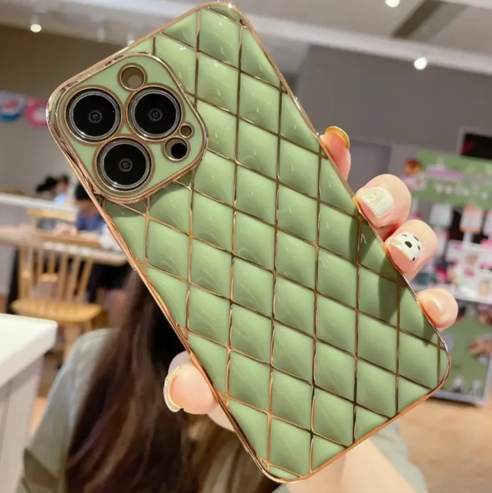 Brand new Apple IPhone 14 Pro Max Quilted Green Grass Soft Silicone Phone case